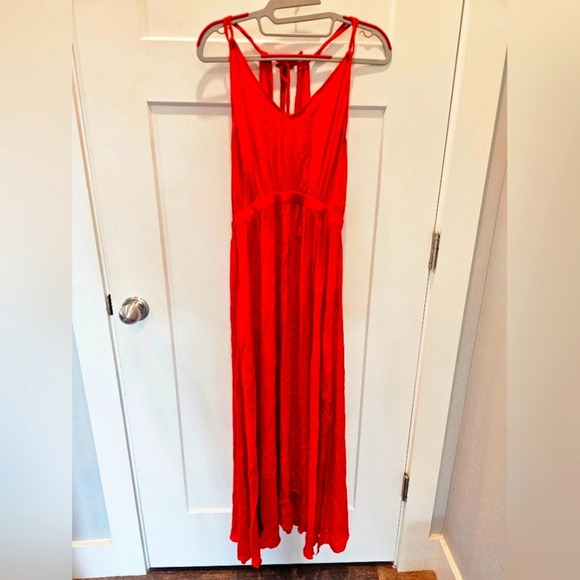 Cupshe Red Tie-Back Maxi Dress Size Small – Boho Summer Beach Style - Picture 1 of 9